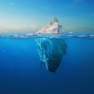 Amazing,White,Iceberg,Floats,In,The,Ocean,With,A,View