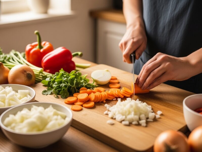 Indoor,Photo,Of,Flat,Lay,Of,A,Wooden,Kitchen,Counter,